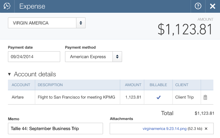 Tallie + QuickBooks Online connection